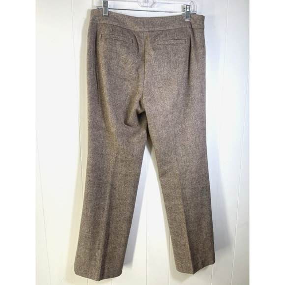 Ann Taylor Factory Trousers Wool Blend Dress Pants Size 8 Petite Heather Brown - Picture 2 of 11